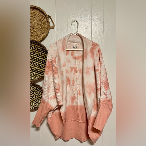 Wonderly Tie Die Waffle Women 2X Coccon Cardigan Dolman Sleeve - Picture 1 of 5